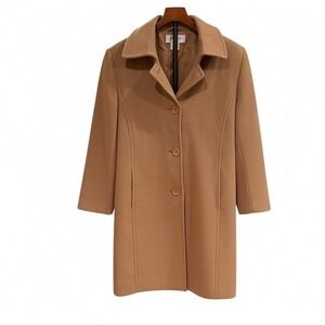 Vtg Y2K Jones Sport Camel Wool Cashmere Blend Car Coat Lux Academia Jacket 12 P